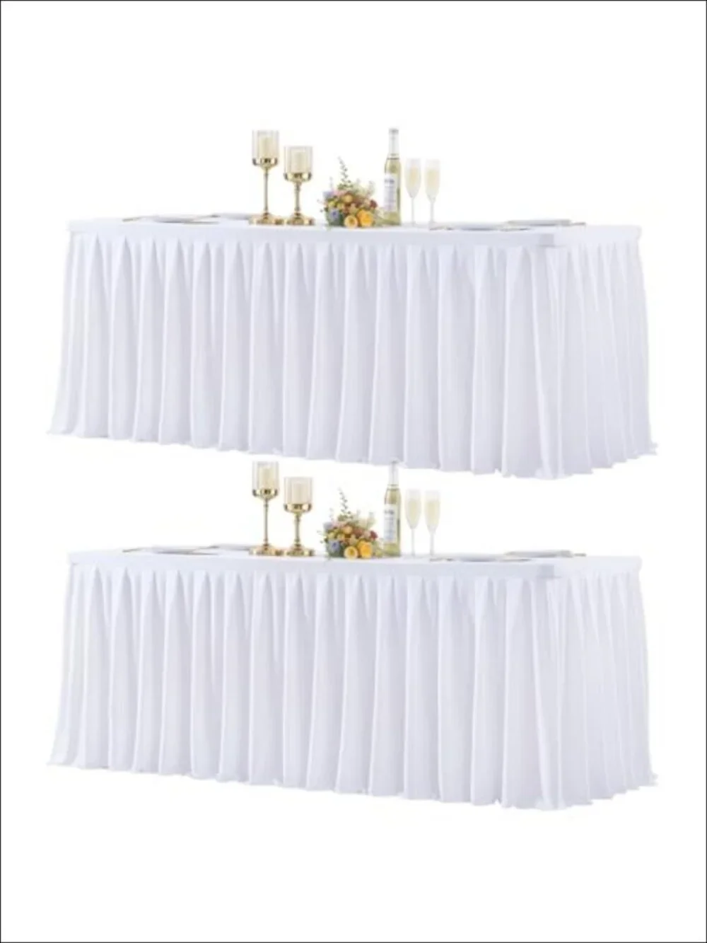 2 Pack Stretch Spandex Fitted Tablecloth 6 FT Rectangle Wrinkle Free Table Cover